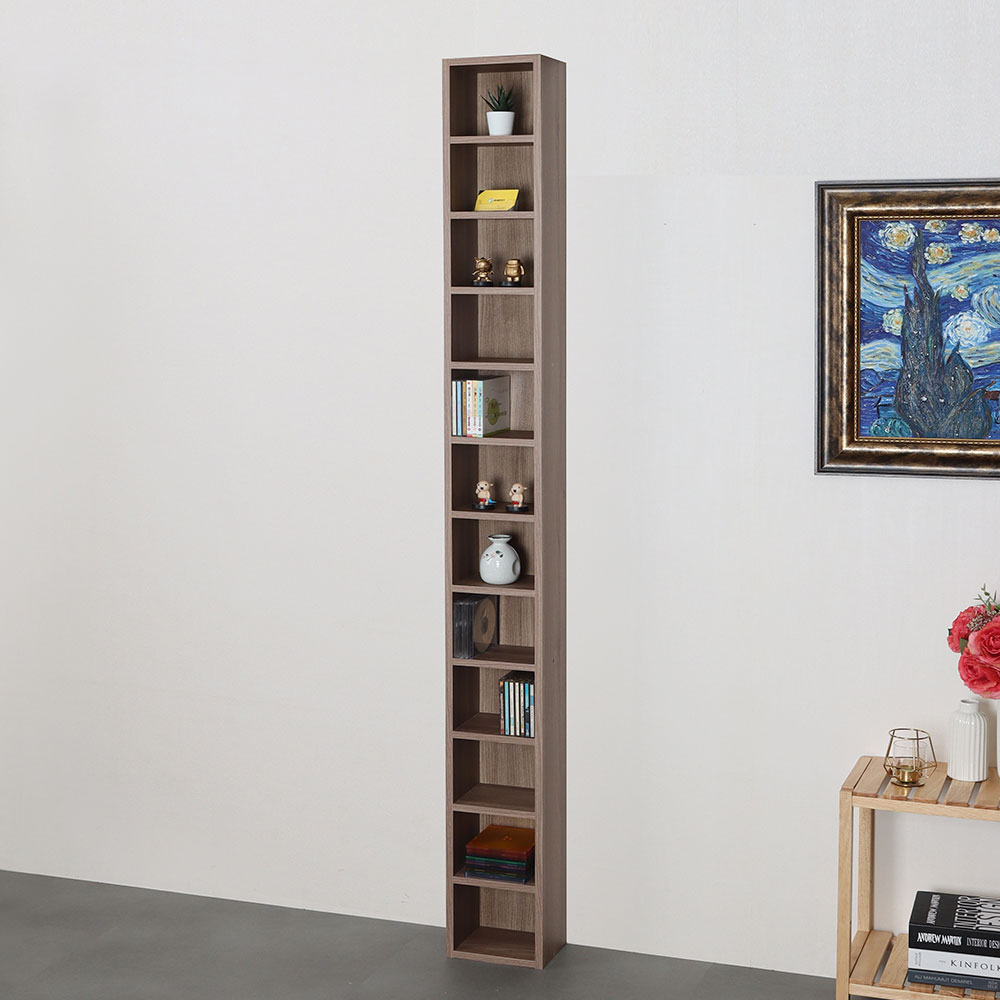 모던 틈새 CD장 200x150x2000mm, 12단, 아카시아