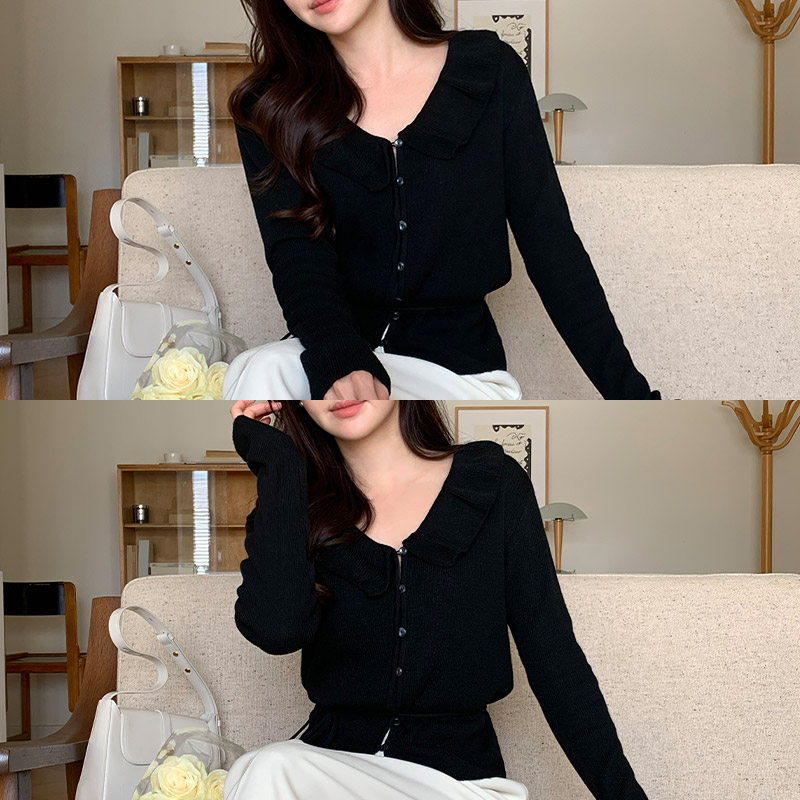 (스트랩 set) 리오넬 프릴 투웨이 스트랩 타이 가디건 nt4981 - 상세 이미지 5