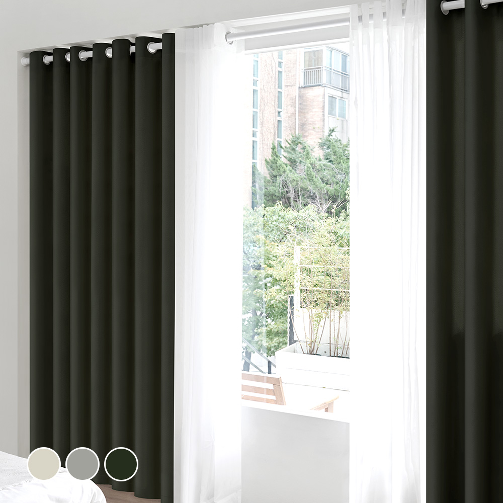 방한 방풍 현관 중문 암막커튼(2장)+커튼봉 세트