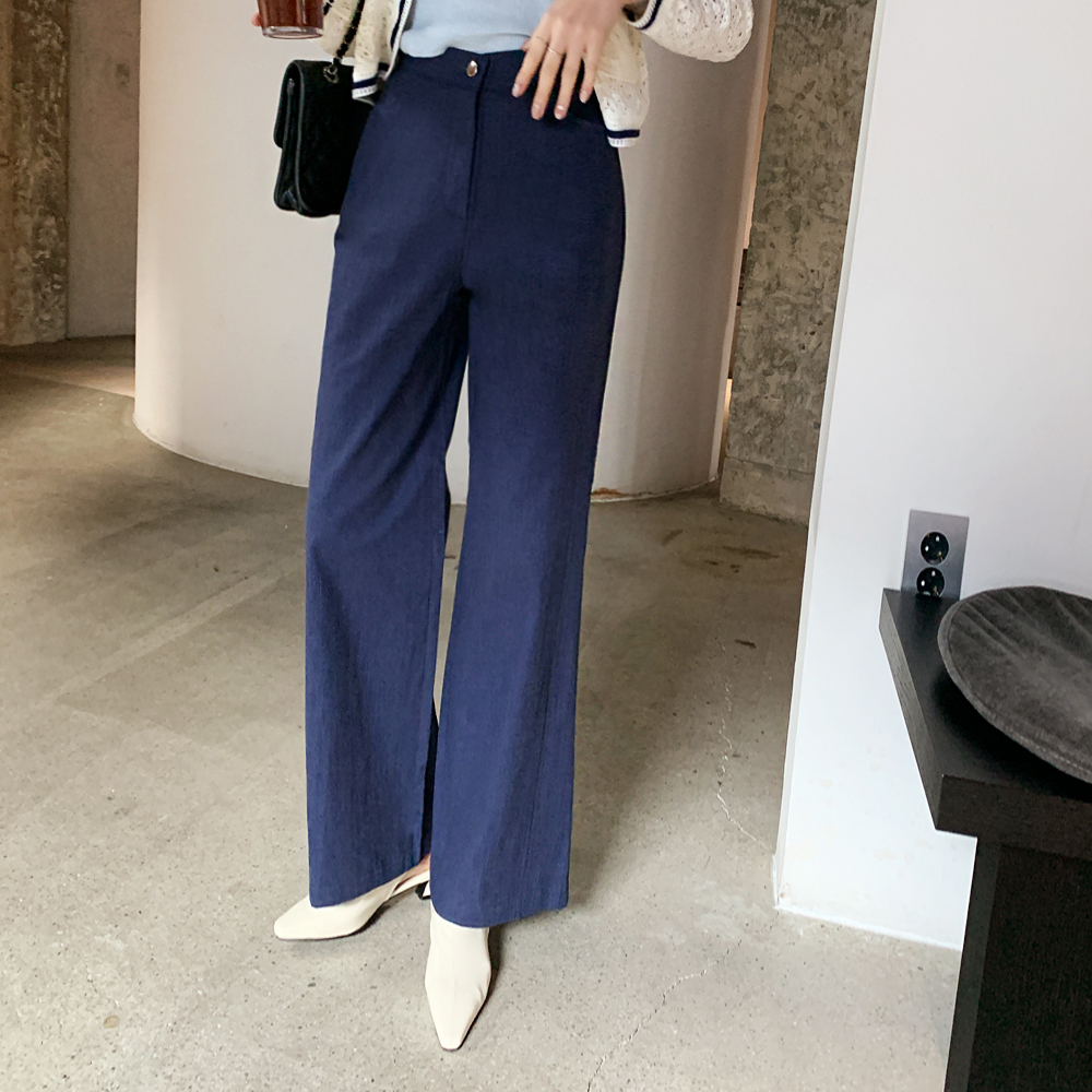 라치타 코튼 데님 와이드 팬츠 - 상세 이미지 5