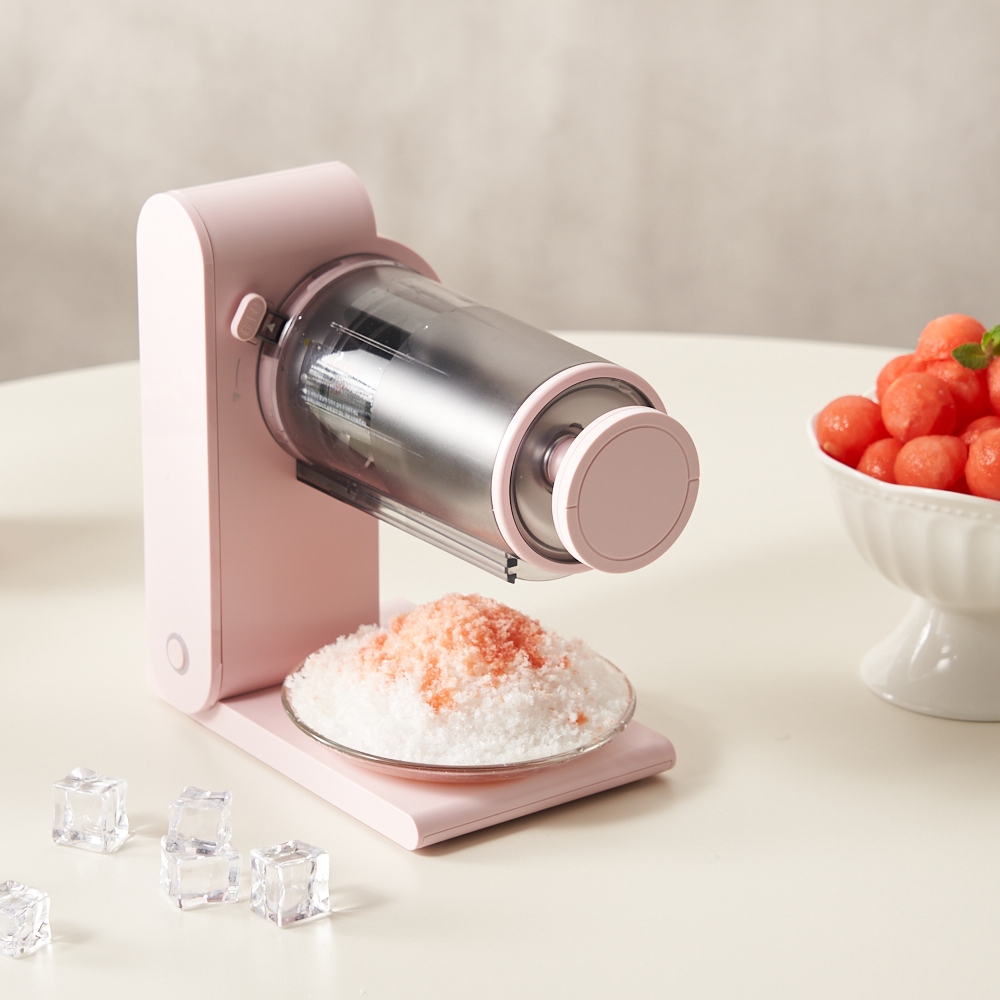 단미 무선 자동 눈꽃빙수기 팥빙수기계 우유빙수 슬러시 제빙기 빙삭기 화이트/핑크/옐로우
