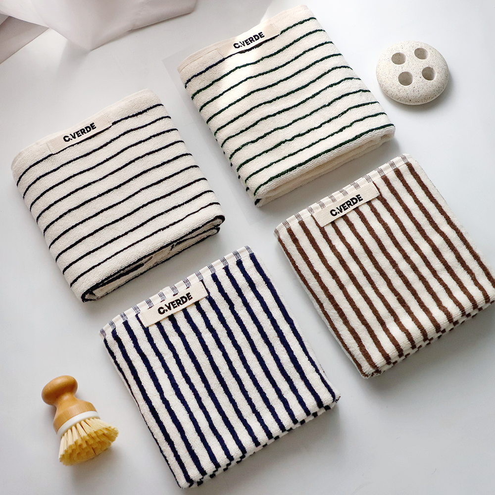 30수 170g 코마사 선염 스트라이프 호텔 타월 수건 10장 4color