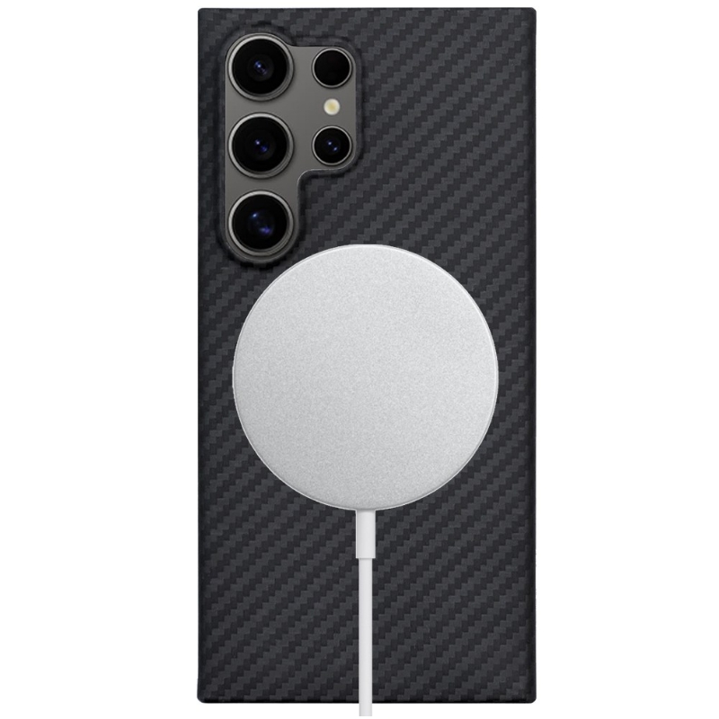 그리핑 맥세이프 아라미드 슬림 하드 리얼 카본 폰 케이스 블랙, 갤럭시S25 울트라