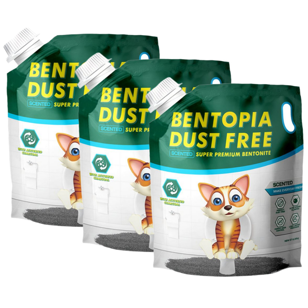 벤토피아 더스트프리 고양이 벤토나이트모래 3개입 베이비파우더향, 6.35kg, 3개 - 상품 이미지