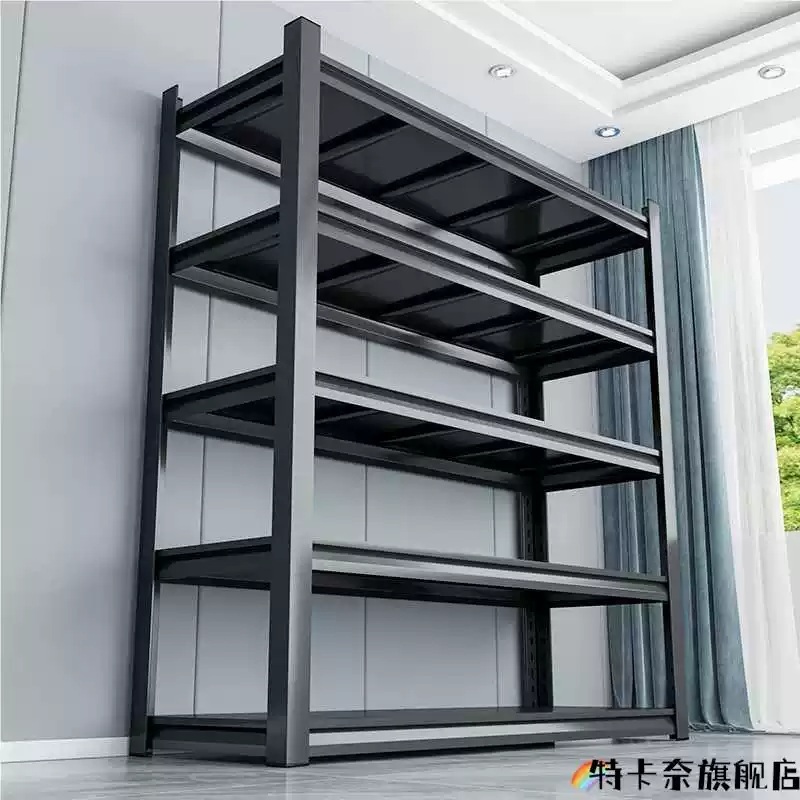 창고선반 철제 물류 중량랙 진열대 선반 적치대 적재함 2단 - 높이 60cm 검정색 긴 120x폭 50cm - 상품 이미지