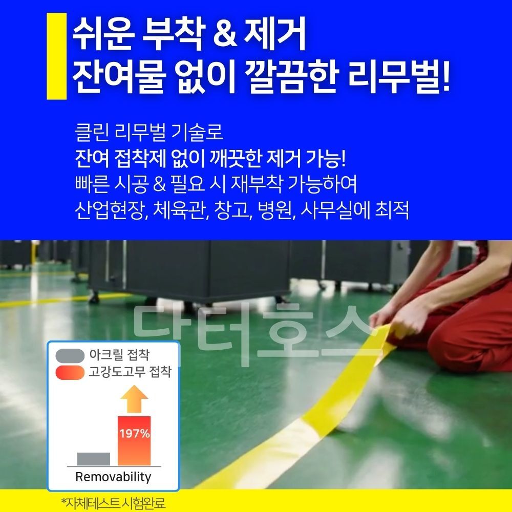 닥터호스 747 바닥 라인 테이프 100mm 33미터 흰색 주차라인 주차선 체육관 PVC 마킹 - 상세 이미지 4