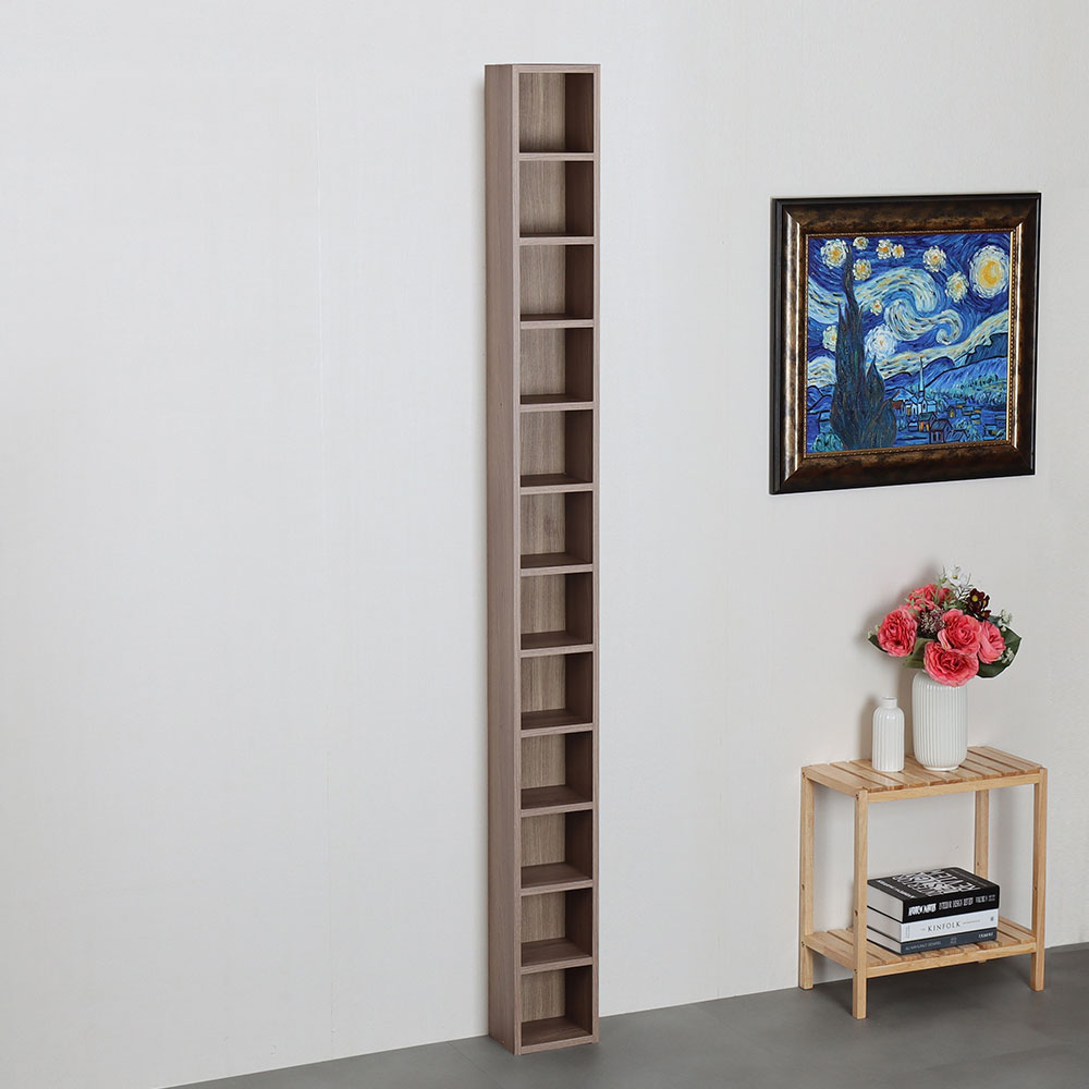 모던 틈새 CD장 200x150x2000mm, 12단, 아카시아