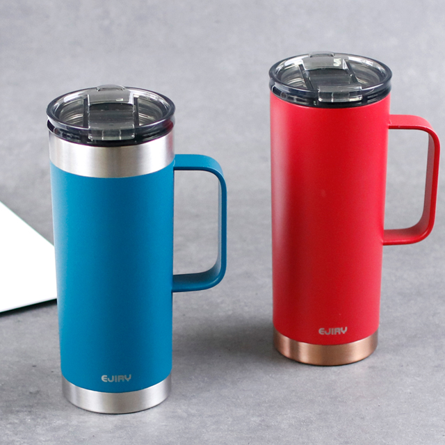 스텐머그컵 에지리 블랑 이중진공 뚜껑머그 600ml, 루비레드 - 상세 이미지 2