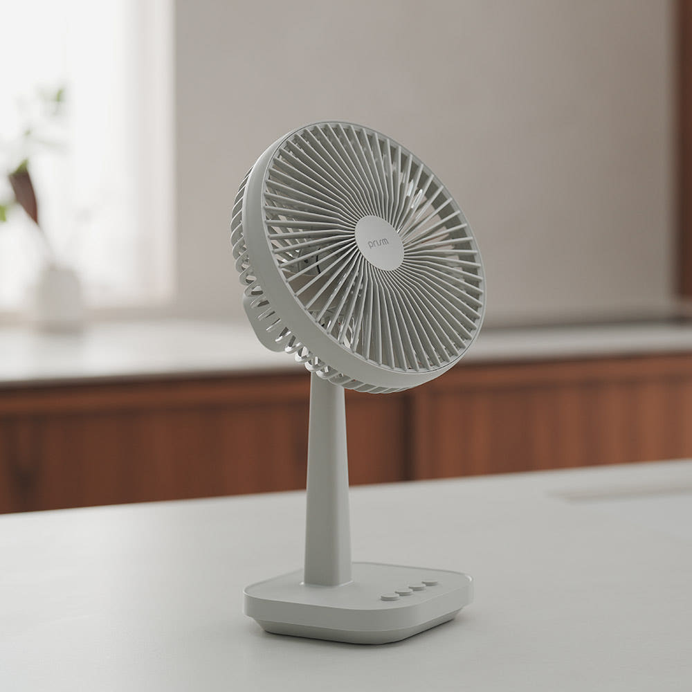프리즘 D1 무선 캠핑 회전 탁상용 5엽날개 소형 충전식 BLDC 저소음 레트로 선풍기 - 상세 이미지 5