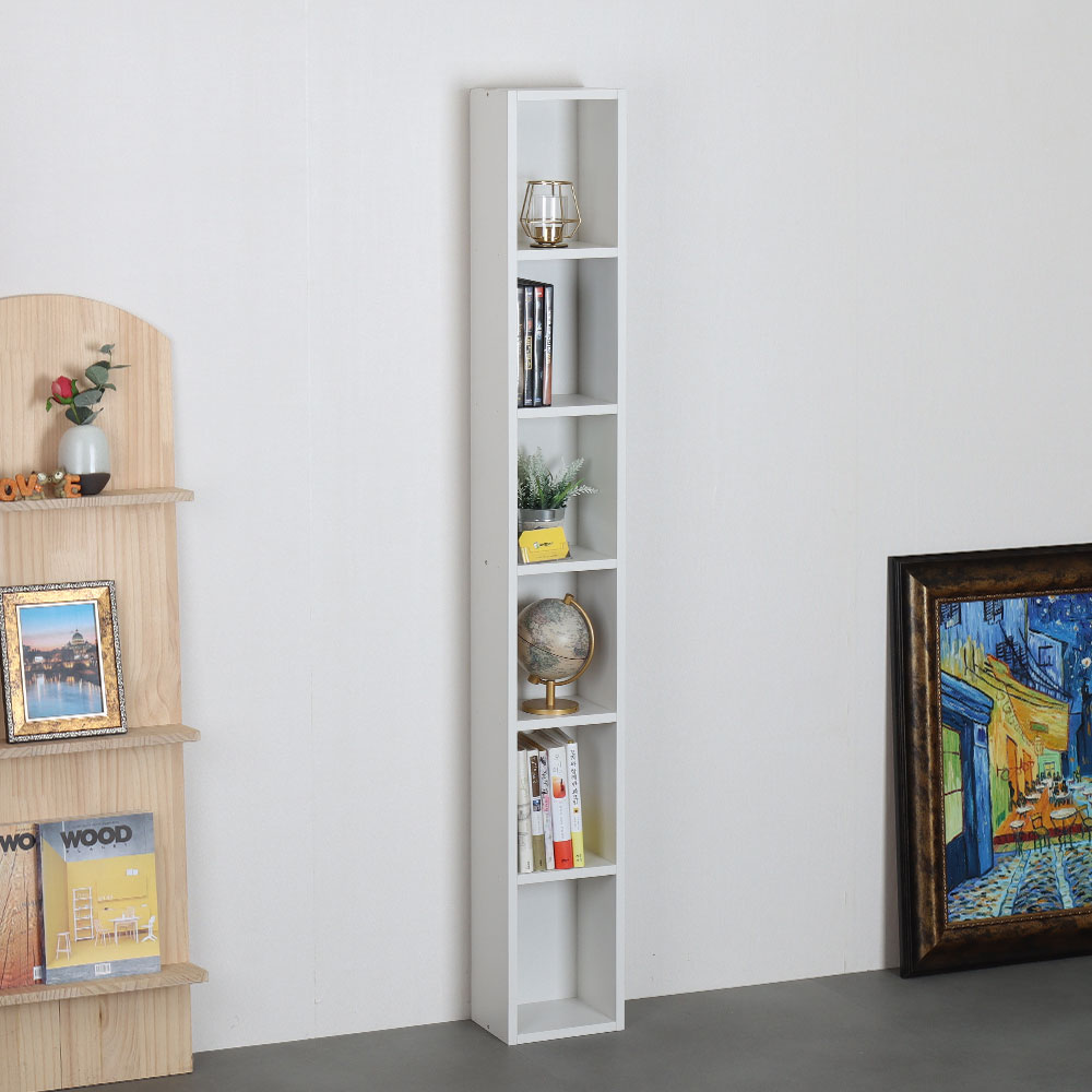 모던 틈새 DVD장 200x150x1500mm, 6단, 크림화이트 - 메인 이미지