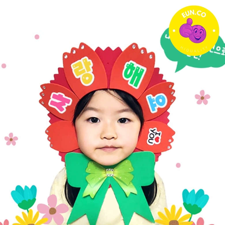 어버이날 카네이션 머리띠 만들기 세트 인간 리본 화환 어린이집 유치원 단체행사 촬영 - 상품 이미지