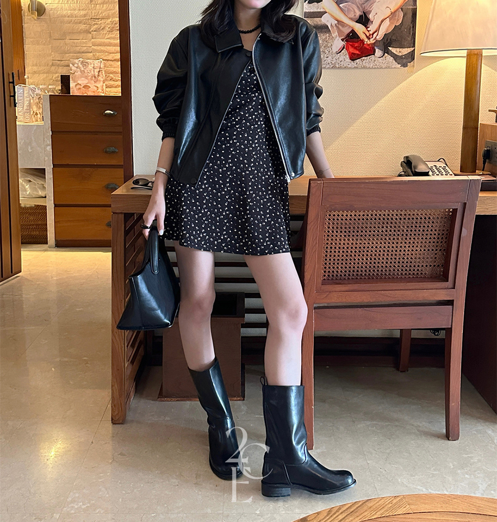 페탈 미니 뷔스티에 원피스 (1color) 나시 휴양지 패턴 플라워 키작녀 끈 리본 바캉스 이미지 7