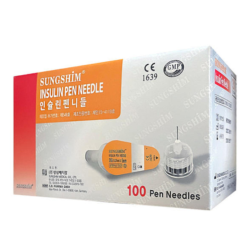 성심인슐린펜니들 5mm 32G 100PCS 인슐린 주사바늘 - 메인 이미지