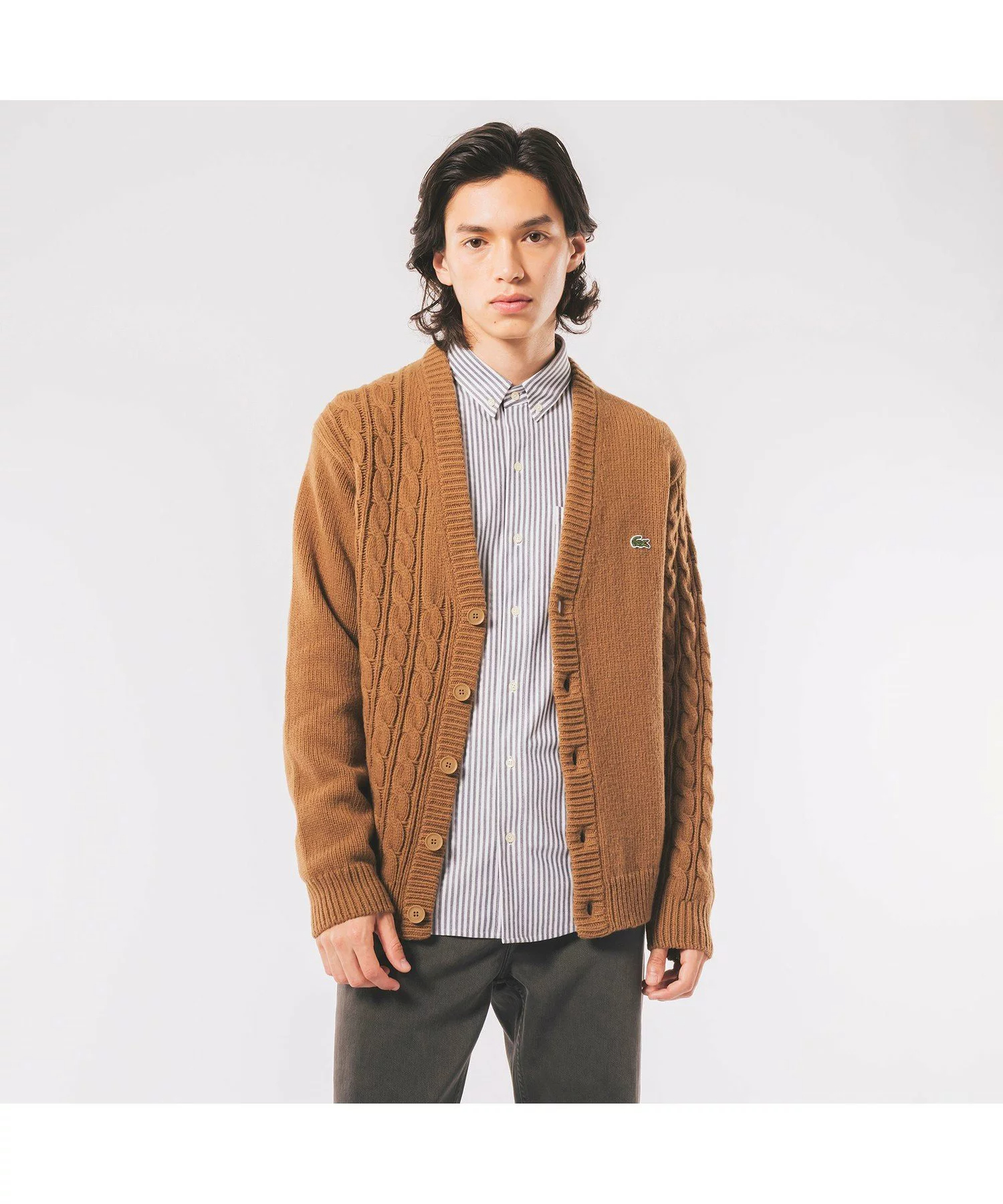 라코스테 LACOSTE 언발란스 V넥 가디건 5컬러 이미지 6