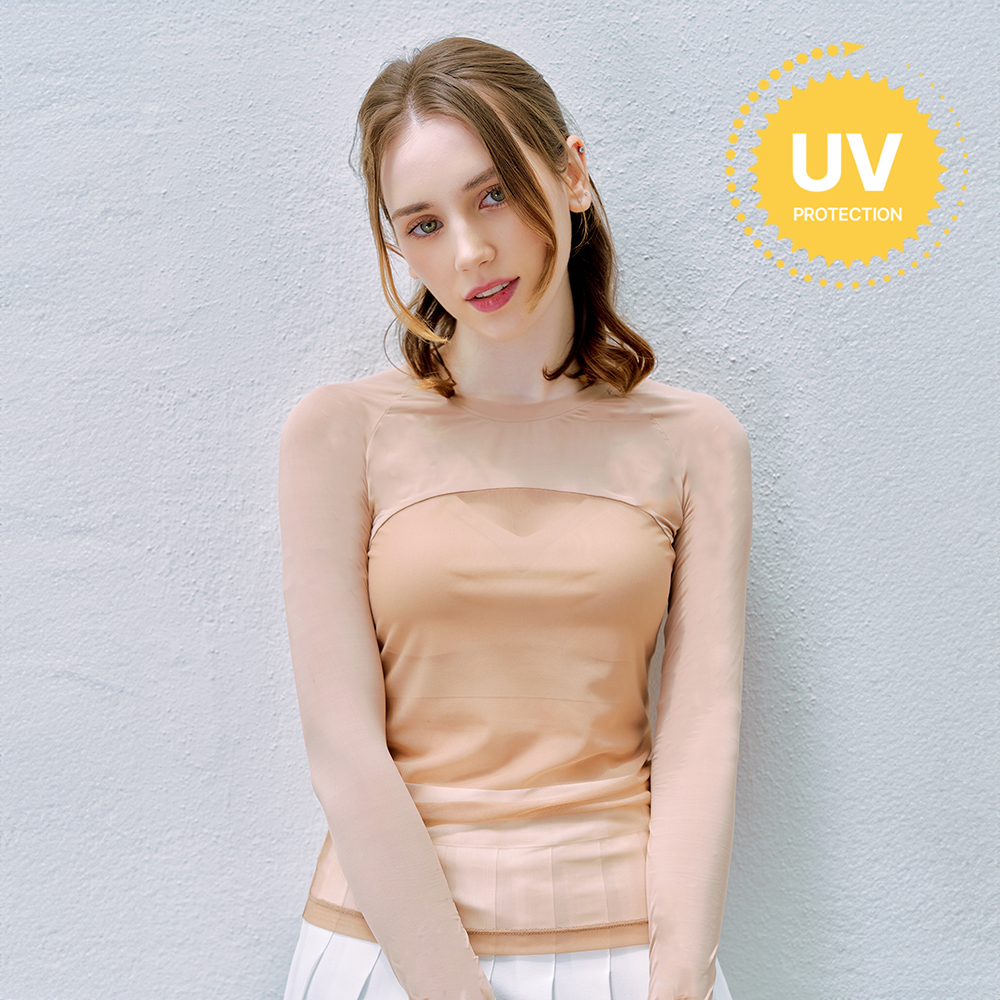 베일리화이트 여성 골프 이너웨어 냉감 쿨 티셔츠 무광 메쉬 여름 골프웨어