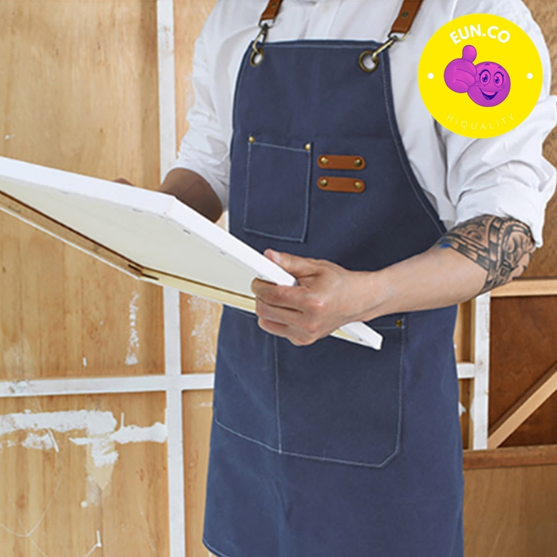 캔버스 방수 앞치마 카페 바리스타 목공 전문가 큰주머니 두꺼운 작업복