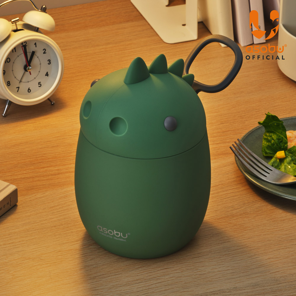 아소부 스테인레스 보온 보냉 베스티 푸드자 보온도시락 베스티 학생 수능 600ml, 디노사우르 - 상세 이미지 2