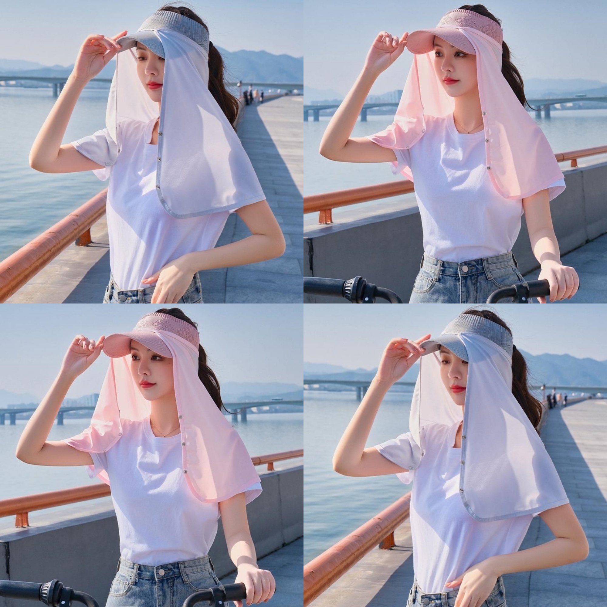 일할때쓰는모자 뒷목가리는모자 어깨 커버 썬캡 밭일 텃밭 망토 이미지 8