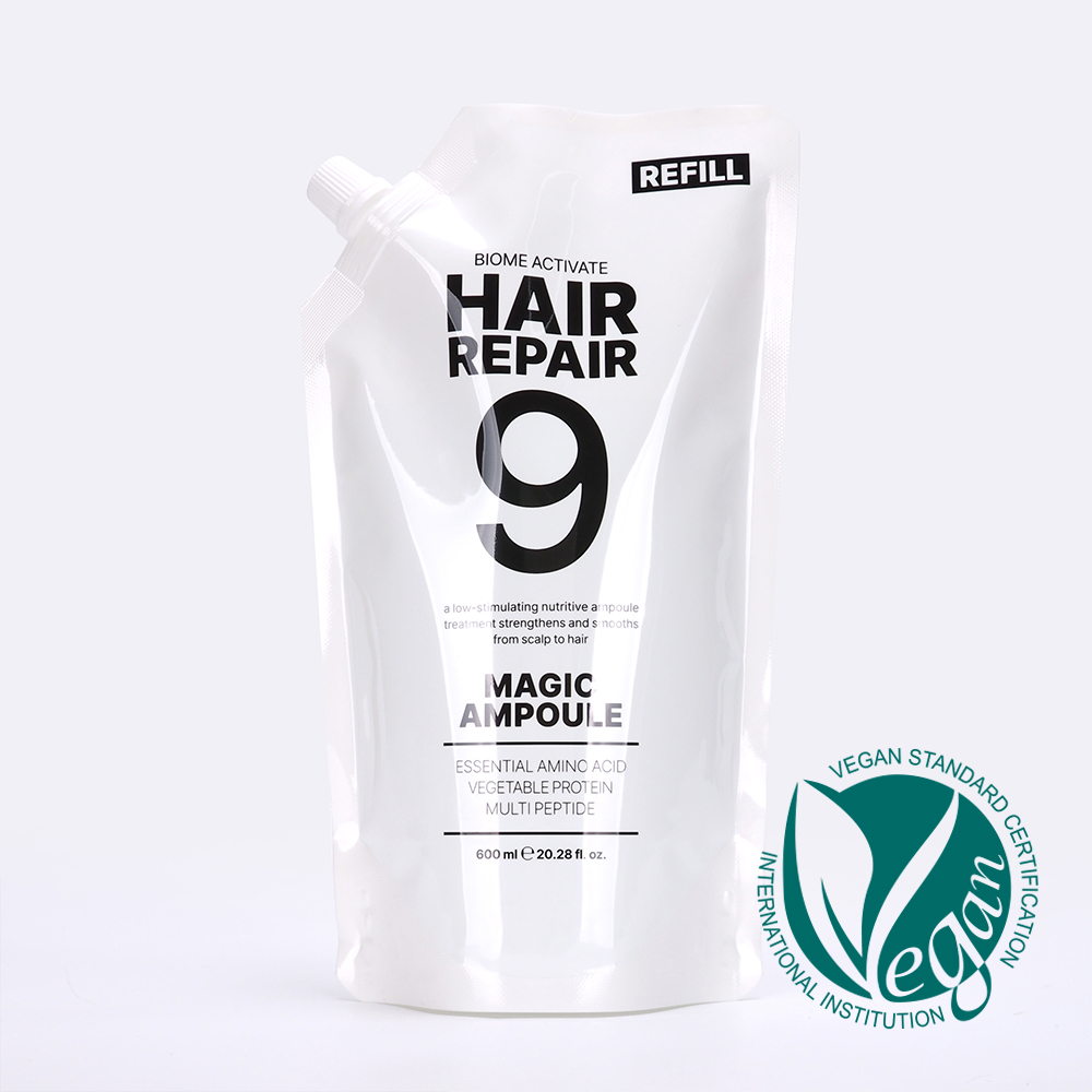 [바액] 헤어리페어9 매직앰플 리필 [600ml] 9초물미역 9초완성 워터트리트먼트 물미역머릿결 초극손상모 올인원 탈모완화 스팀팩