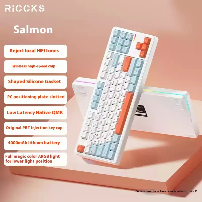 Riccks RS8 무선 기계식 게이밍 키보드 87키 GASKET 구조 RGB 램프 - 상세 이미지 2