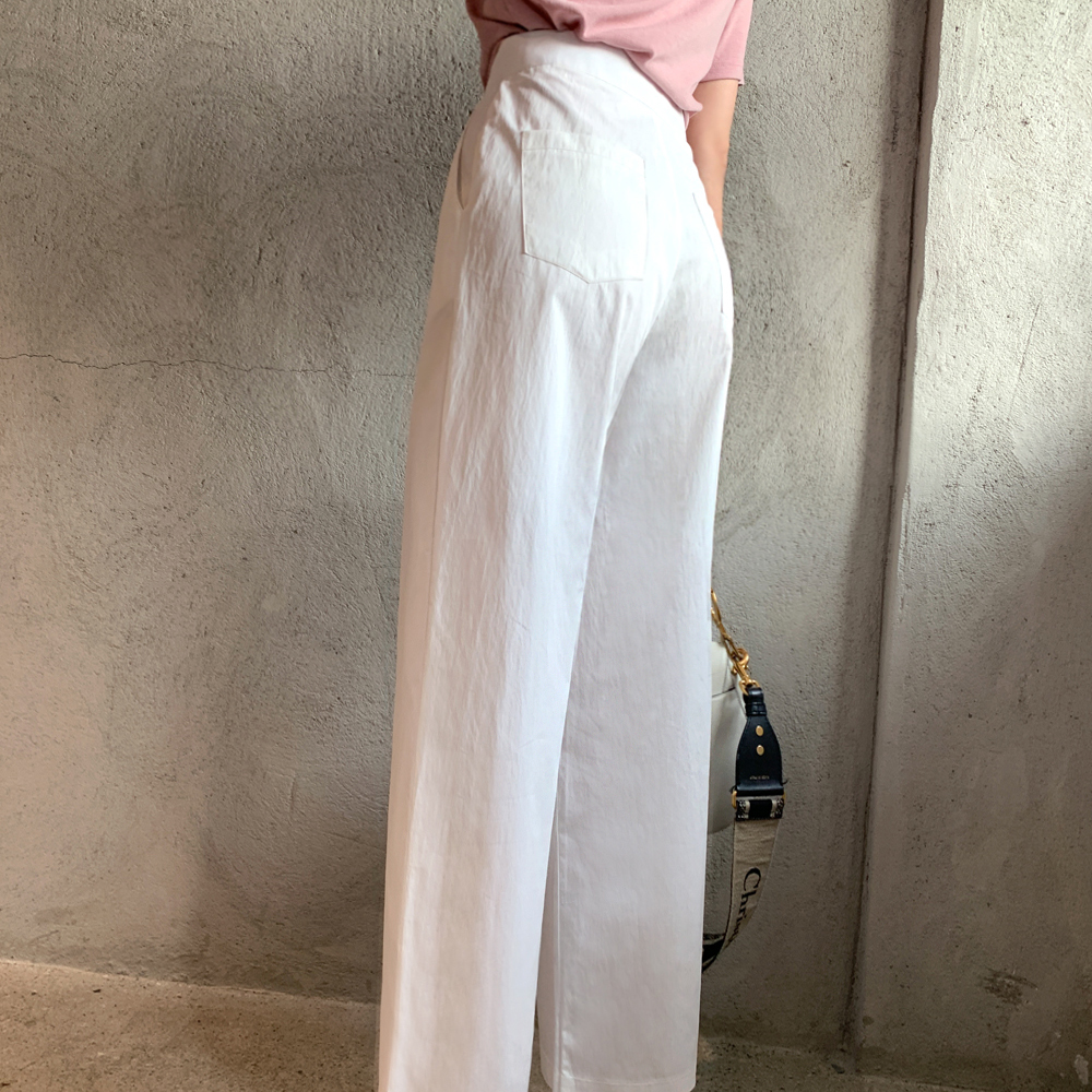 이피리 코튼 스티치 와이드 팬츠 - 상세 이미지 5