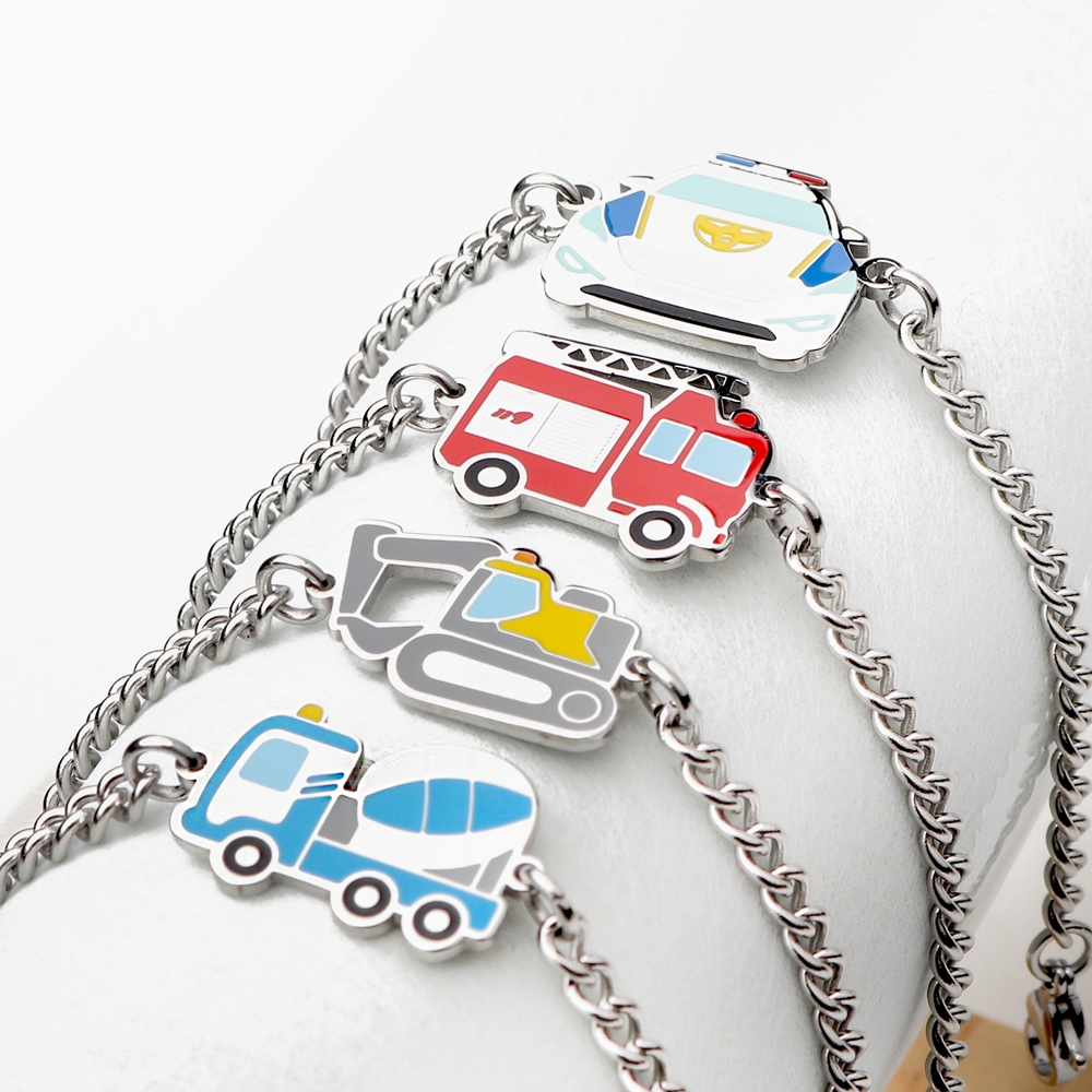 경찰차 소방차 써지컬스틸 미아방지 목걸이 아기 유아 어린이