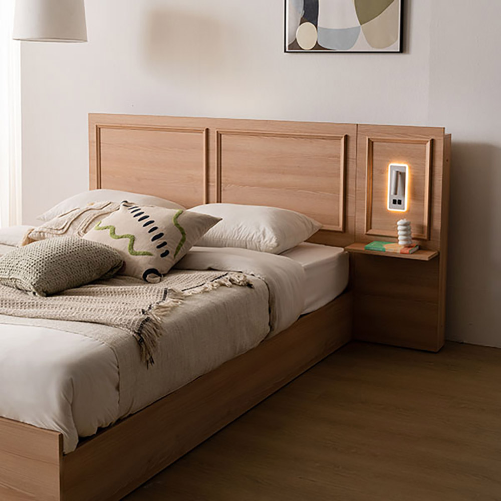 라자가구 윈디 LED USB 호텔식 일반형 침대 프레임 SS 슈퍼싱글(매트별도)