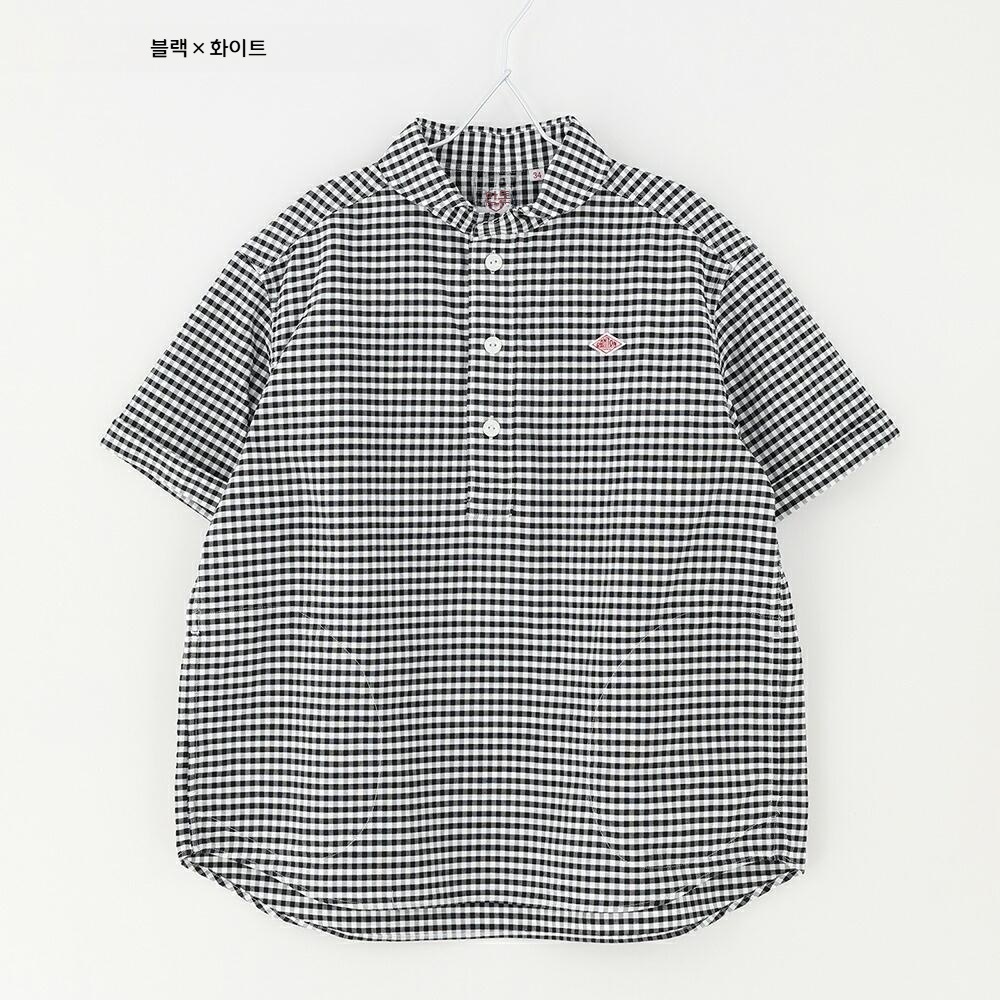 단톤 여성 반팔 캐주얼 코튼 셔츠 25SS DT-B0283OXP 38 사이즈 블랙/화이트 - 상세 이미지 5