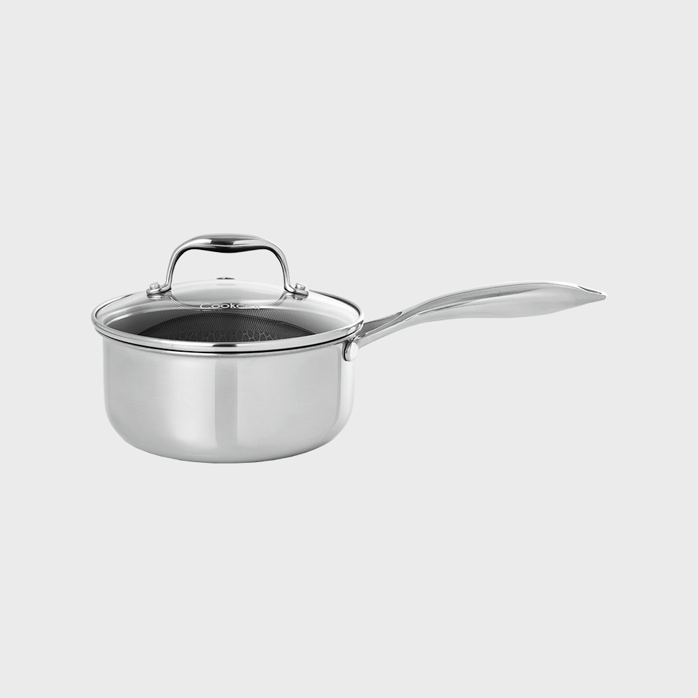 [N단독구성] 쿡셀 스텐 라면 냄비 인덕션 가스레인지 겸용 싱글코팅 IH 편수냄비 18cm