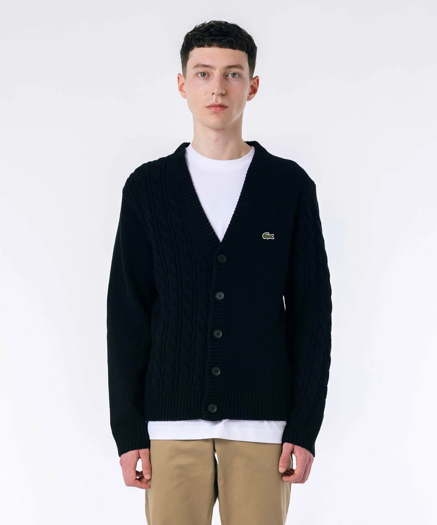 라코스테 LACOSTE 언발란스 V넥 가디건 5컬러 - 상세 이미지 4