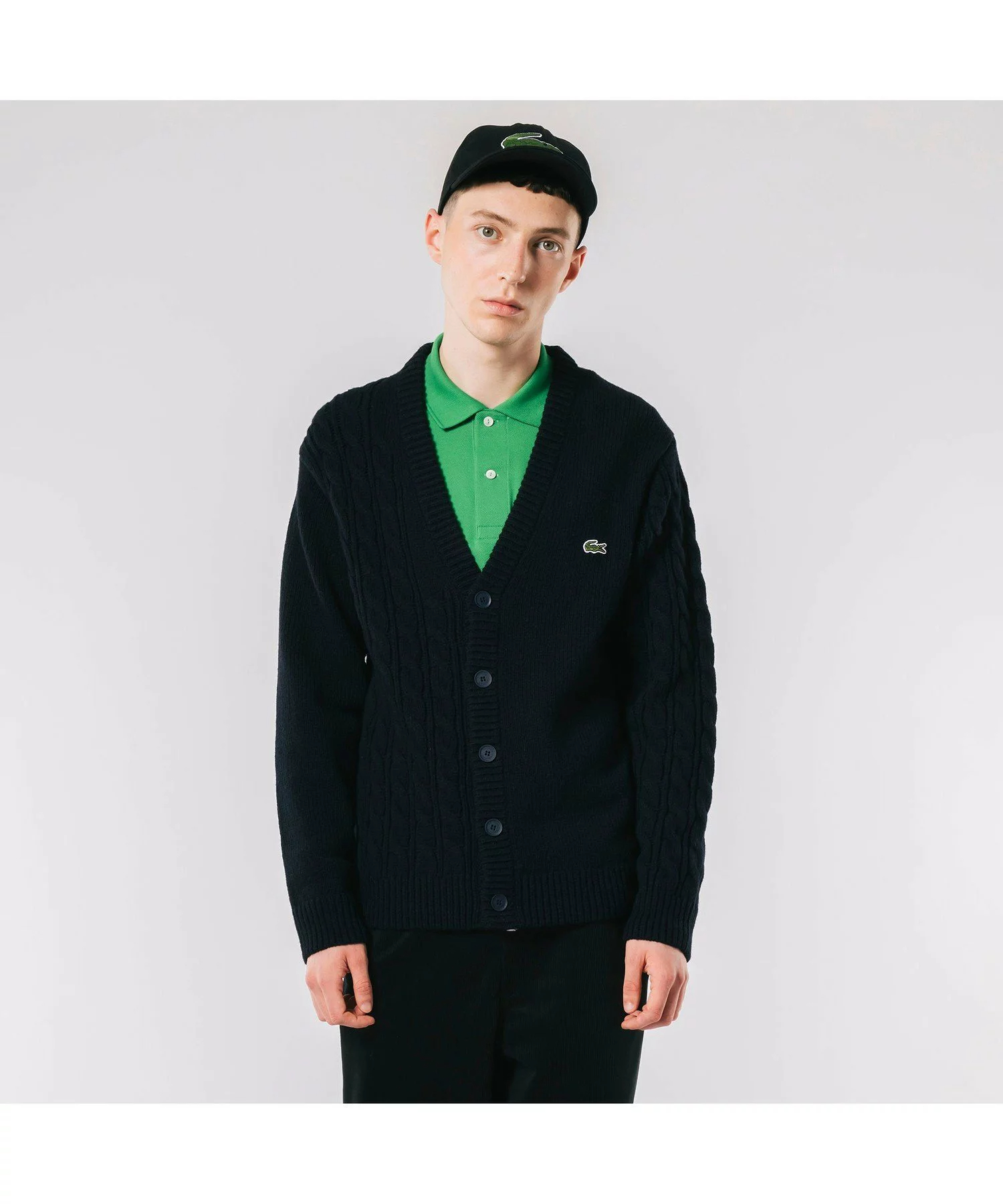 라코스테 LACOSTE 언발란스 V넥 가디건 5컬러 - 상세 이미지 5