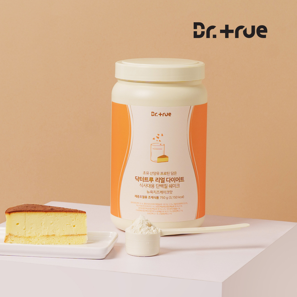 닥터트루 다이어트 식사대용 산양유 초유 단백질 쉐이크 보충제 뉴욕치즈케이크맛, 750g, 1개 - 상품 이미지