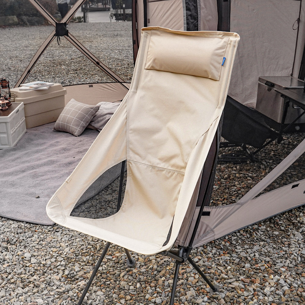 아이두젠 초경량 롱 릴렉스 체어 휴대용 접이식 캠핑 의자 베이지, 1개