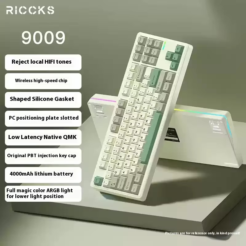 Riccks RS8 무선 기계식 게이밍 키보드 87키 GASKET 구조 RGB 램프 - 상세 이미지 5