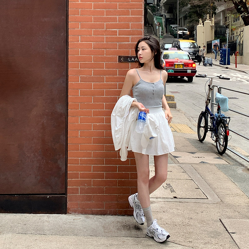 여름 나시 에코 버튼 나시 골지 세미크롭 패드 나시 착용법 후기