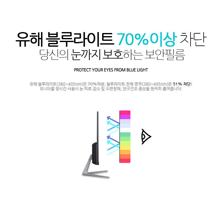 이젠뷰 모니터 보안필름 사생활보호 블루라이트차단 정보 컴퓨터화면보호기 커브드 와이드 24W - 상세 이미지 5