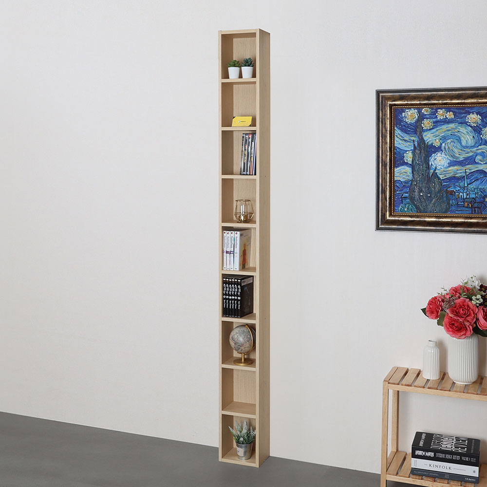 모던 틈새 DVD장 200x150x2000mm, 9단, 오크 - 상세 이미지 4