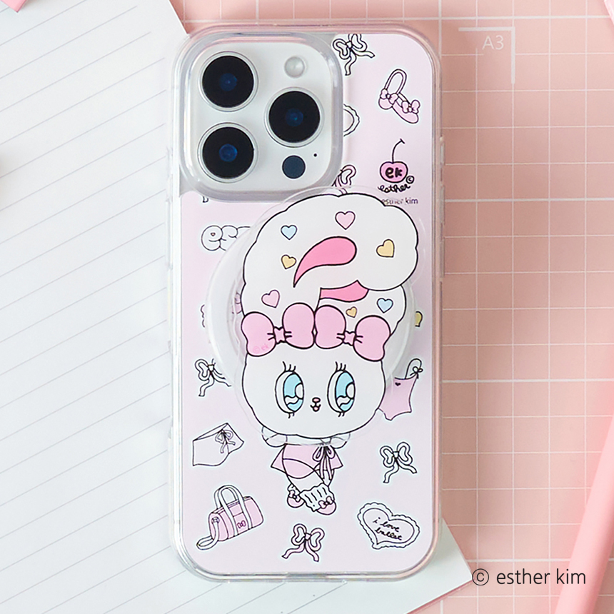 빅쏘 에스더버니 크림 버니 아이폰 갤럭시 아크릴 맥세이프 그립톡 스마트톡 핸드폰 거치대