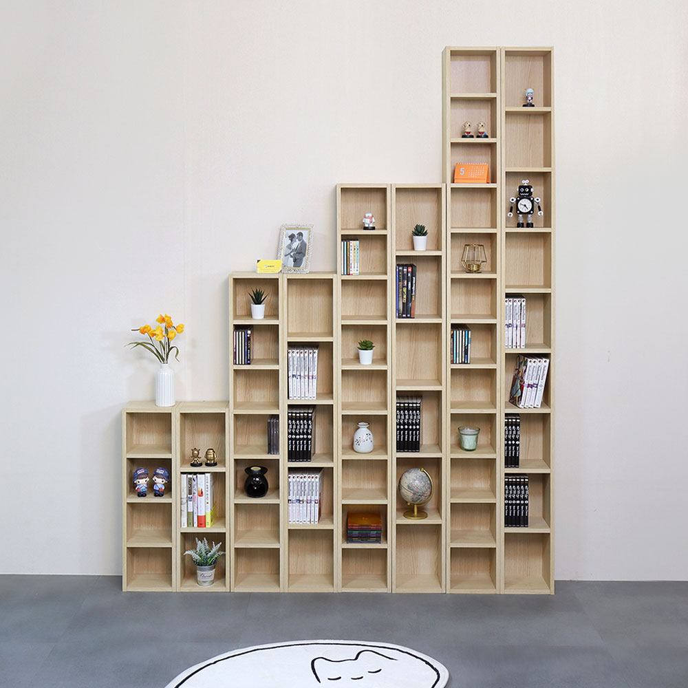 모던 틈새 CD장 200x150x1500mm, 9단, 크림화이트