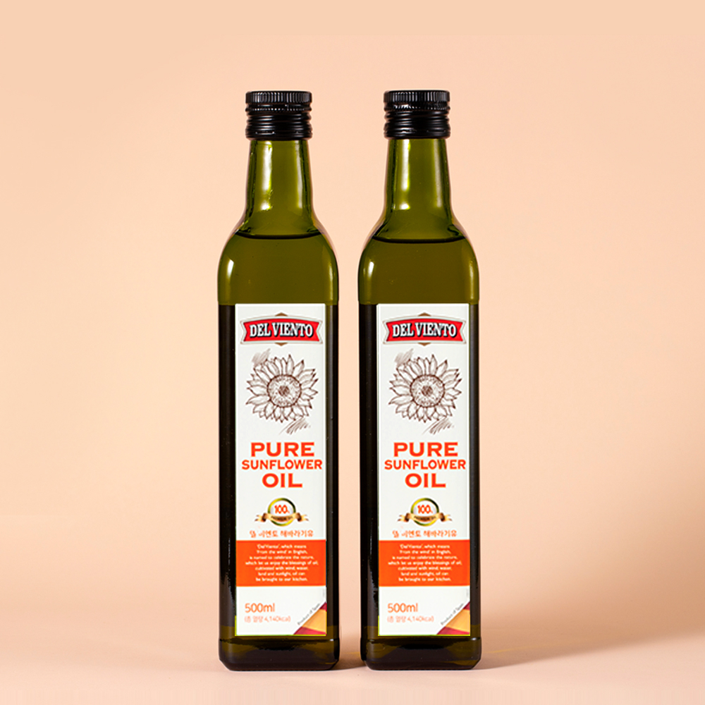 델비엔토 프리미엄 100% 해바라기씨유 500ml, 2개 - 메인 이미지