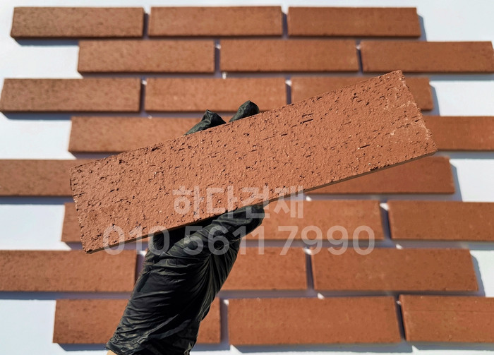 점토타일 전돌 SR레드 240x60x12T│파벽돌 인테리어 타일│하다건재