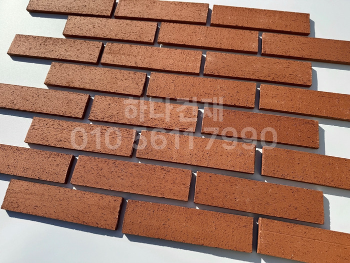 점토타일 전돌 SR레드 240x60x12T│파벽돌 인테리어 타일│하다건재