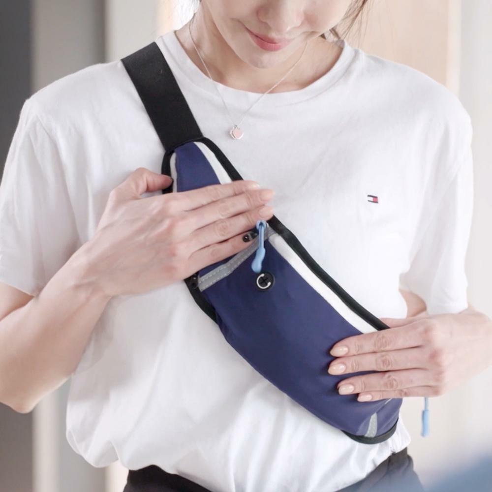 (블루)카트닉 차고담고 미니 벨트 힙색 매직가방 띠가방 러닝벨트