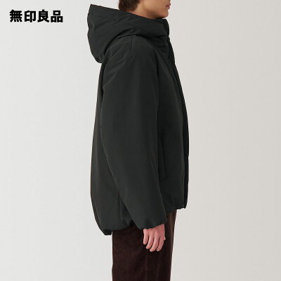 무인양품 MUJI 남성 워셔블 패딩 후드 자켓 점퍼 84133763 블랙 - 상세 이미지 3