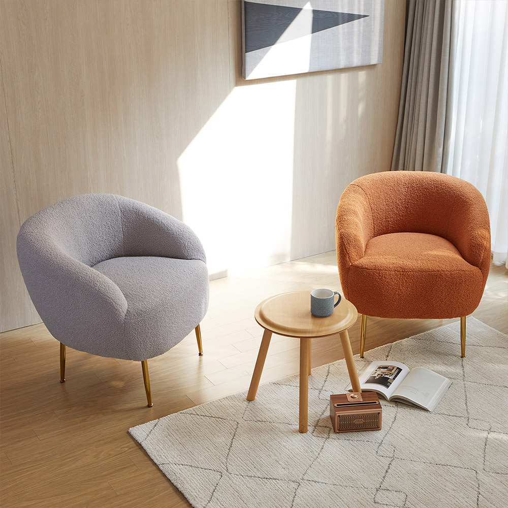 홈 인테리어 몽블 양털 패브릭 부클레 클라우드 1인 소파 의자