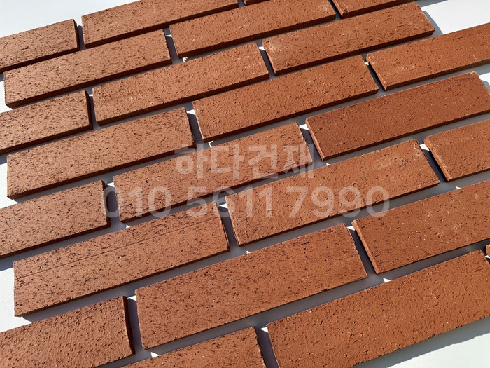 점토타일 전돌 SR레드 240x60x12T│파벽돌 인테리어 타일│하다건재