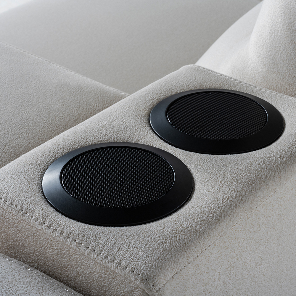 스코나 텐스트 메카 아쿠아텍스 패브릭 전동 리클라이너 소파 스툴미포함, 연그레이, 4인용