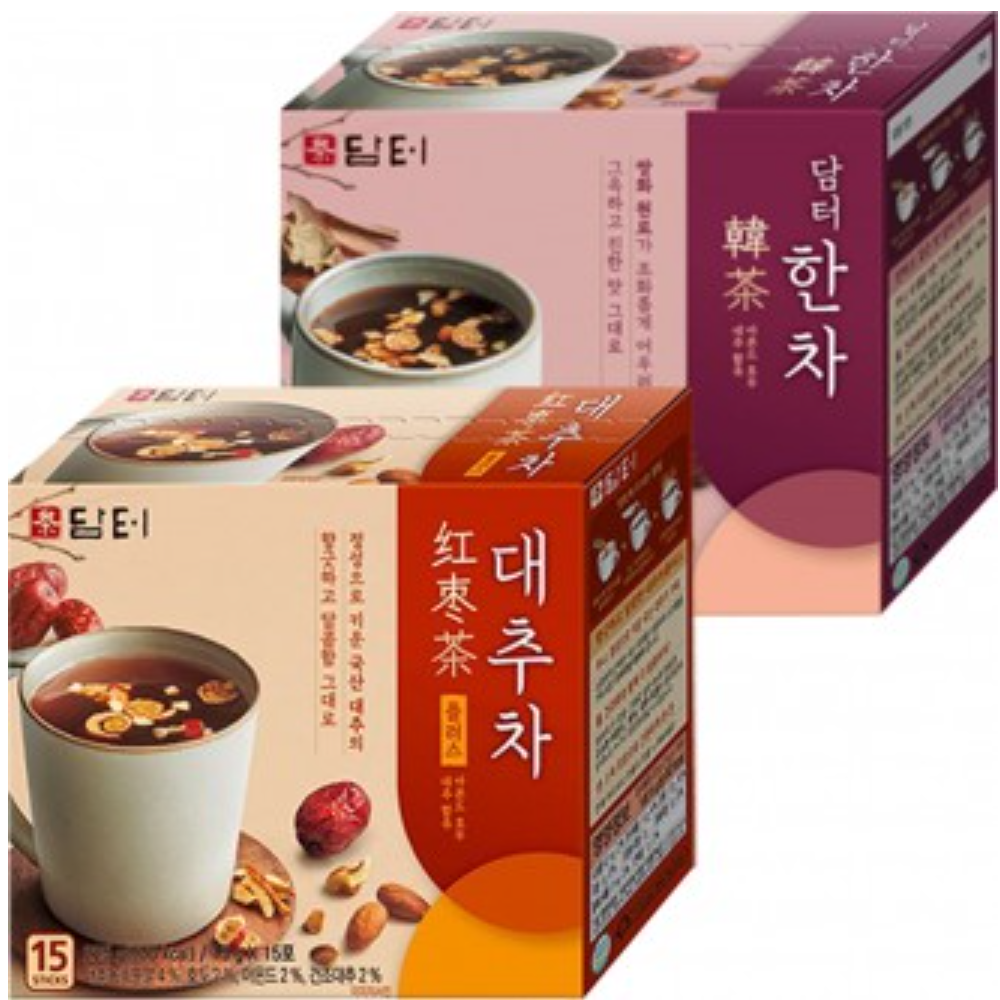 담터 대추차 15T+한차 15T 대용량 음료 : 두작유통