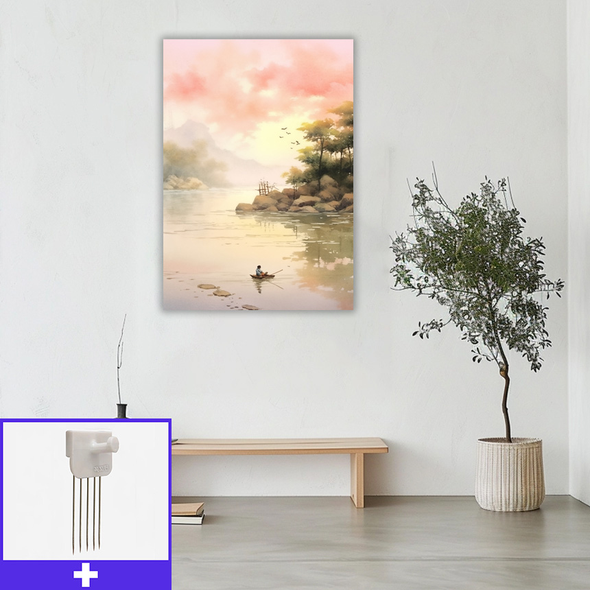 평온 어부 A1 59.4X84.1cm 캔버스 액자 어부도 - 상품 이미지