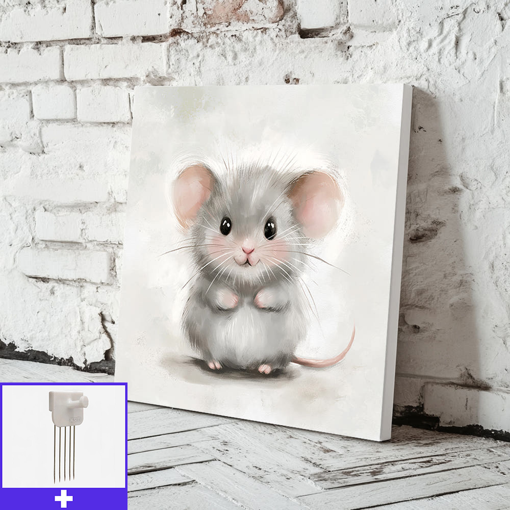 포근한쥐 80X80 캔버스액자 쥐그림 - 메인 이미지